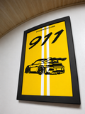 Porsche 911 Wall Art | Black Frame Premium Car Poster for Home & Office Decor